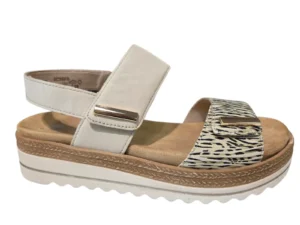 Remonte Remonte D0Q59-60 Sandalen Wit Dierenprint Leer Dames