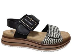 Remonte Remonte D1J53-02 Sandalen Zwart Wit Leer Dames