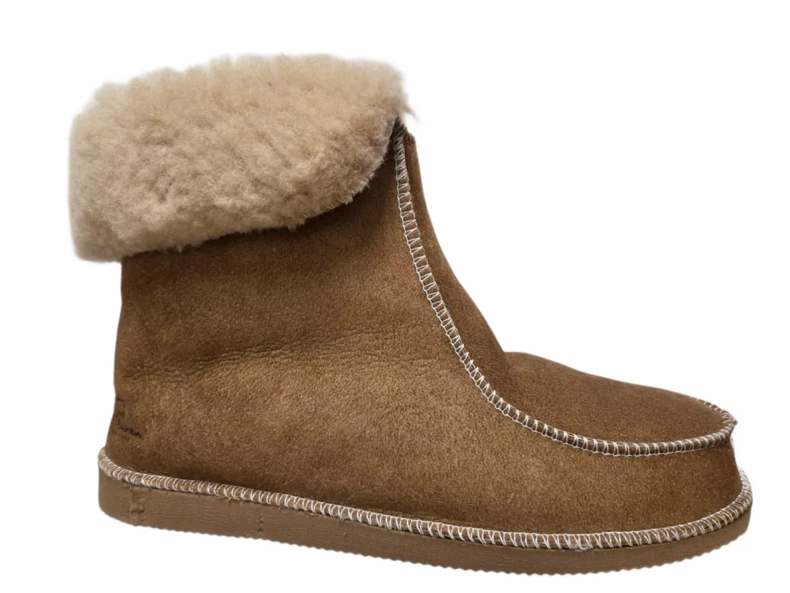 van Buren van Buren Hoge Pantoffels Camel Uniseks Sloffen Lamsvacht Gevoerd