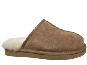 van Buren van Buren Slippers Jaki Camel Uniseks Schapenvacht Open Hiel Sloffen