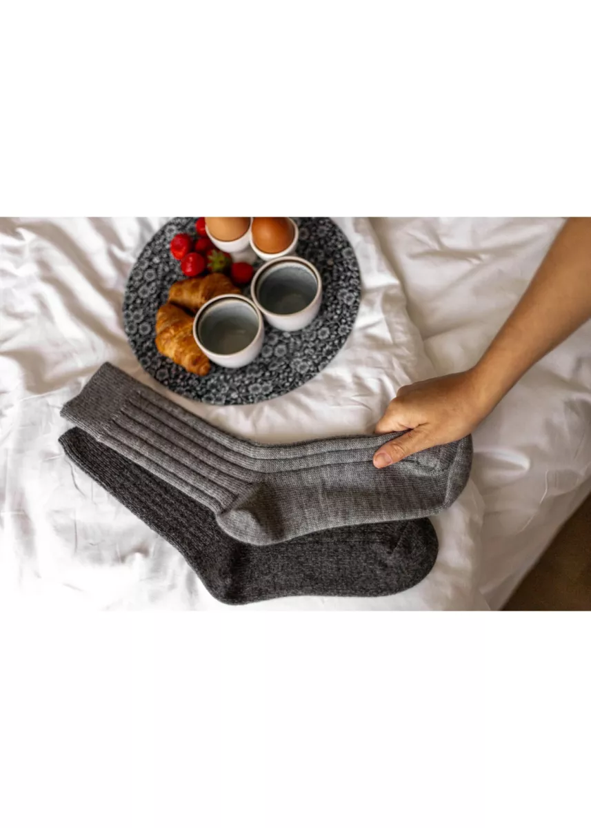 van Buren van Buren Wollen Sokken Sid Antraciet Uniseks