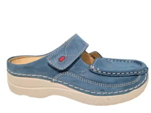 Wolky Wolky 0622736 804 Roll Slippers Blauw Leer Dames