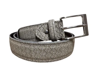 Berkelmans Berkelmans Belt Light Brown Print Kledingriem Beige Print Leer Heren