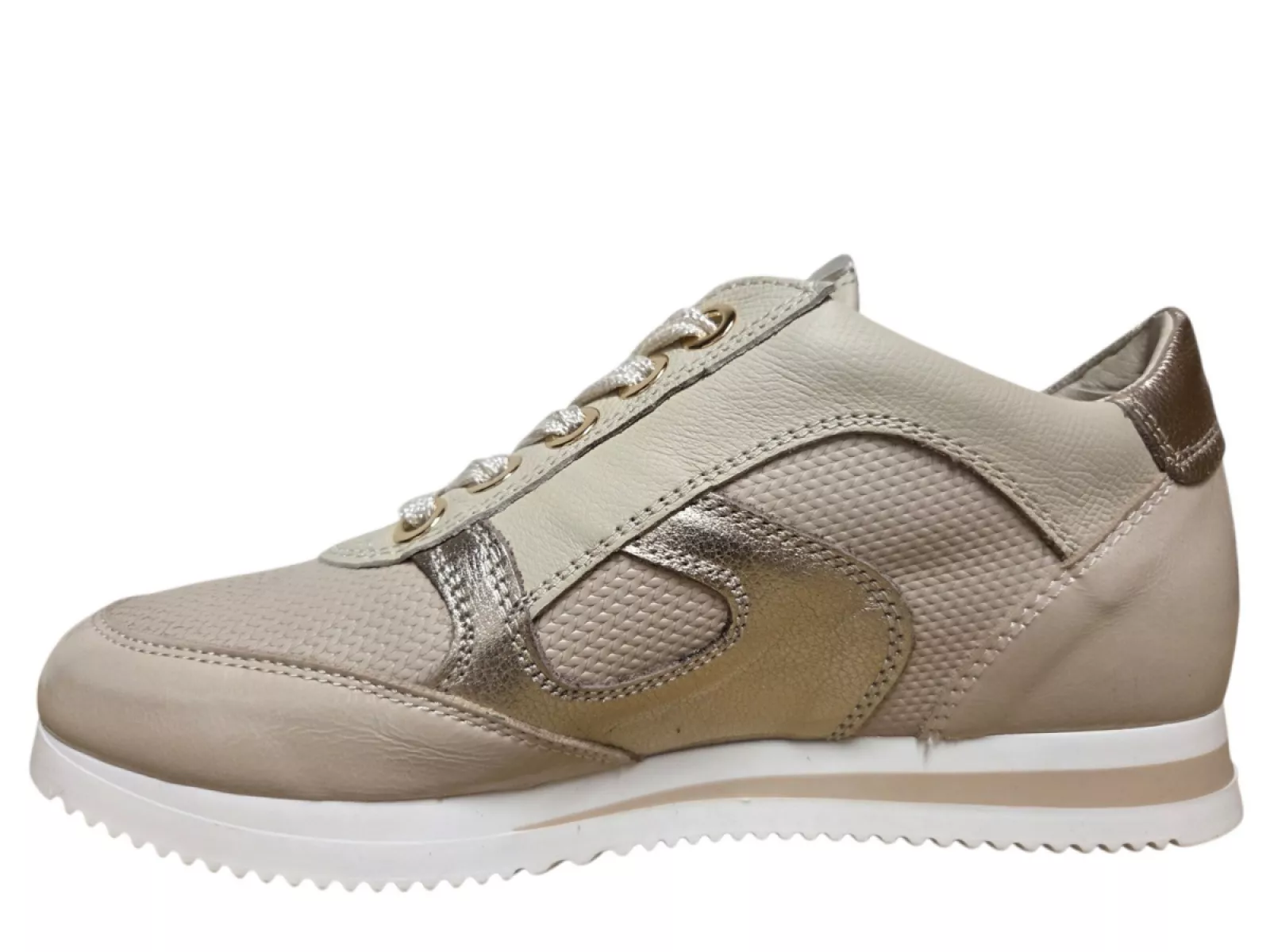 DL Sport DL Sport 6994 567 Gloss Sabbia Sneakers Beige Leer Dames
