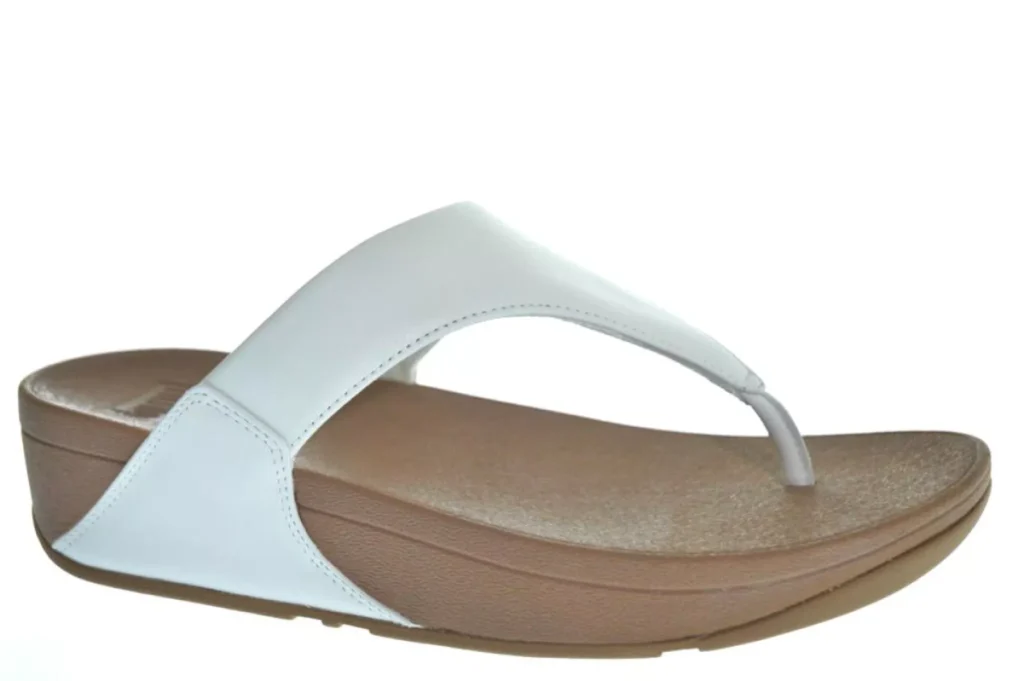 Fit Flop Fit Flop Lulu Leather Witte Dames Teenslippers