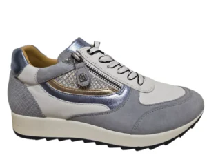 Helioform Helioform 250.024.0349 Sneakers Wit Met Blauw Leer Dames Breedtemaat K