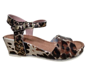 Laura Vita Laura Vita Beclindao 70 Marron Sandalen Koeienprint Leer Dames