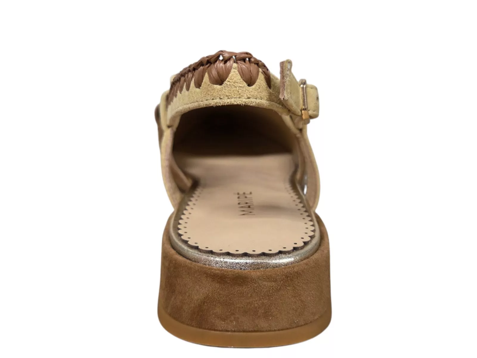 Maripe Maripe MA161 Combi Yellow Sand Slingbacks Bruin Suede Dames