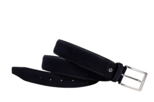 Officine Napoli Officine Napoli 2035 Blue Notte B092 Kleding Riem Donker Blauw Suede Heren