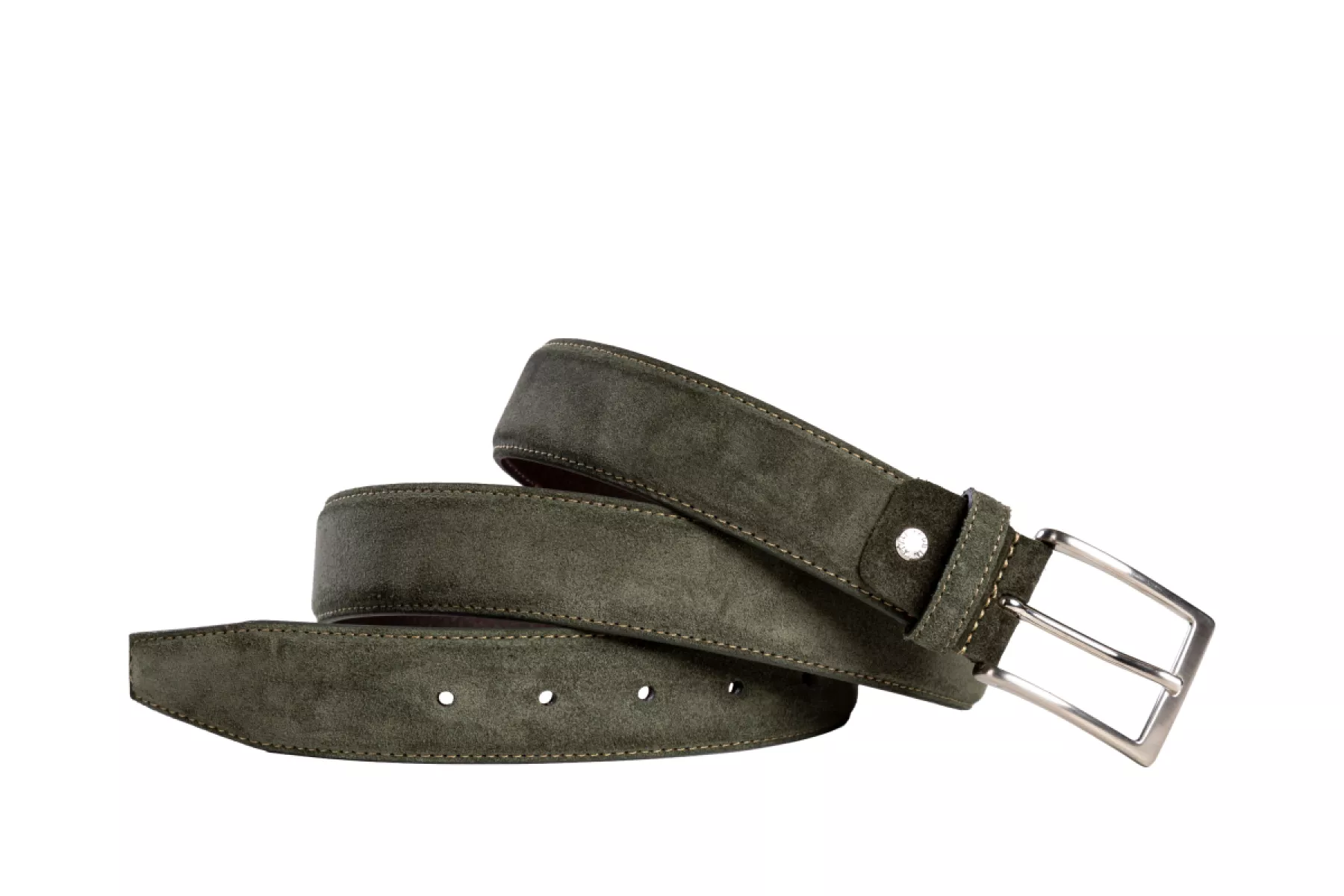 Officine Napoli Officine Napoli 2035 Olive V075 Kleding Riem Olijfgroen Suede Heren