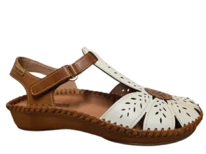 Pikolinos Pikolinos 655-0841C1 Nata Bandschoenen Bruin Wit Leer Dames