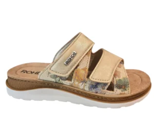 Rohde Rohde 1302 14 Slippers Beige Bloemenprint Leer Dames