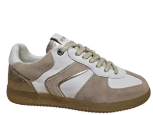 Verbenas Verbenas Sora Sibela Blanco Crudo Oro Sneakers Wit Leer en Suede Dames