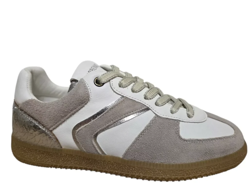 Verbenas Verbenas Sora Sibela Blanco Ivory Plata Sneakers Wit Leer en Suede Dames