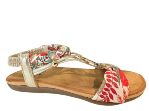 Bridge Bridge 26157790 Gold Sandalen Textiel en Synthetisch Goud Multi Dames