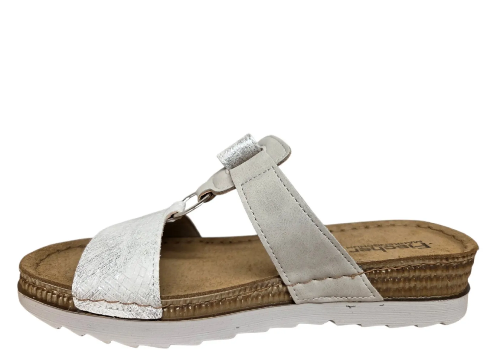 Fischer Fischer 556205 804 Slippers Zilver met Print Leer Dames