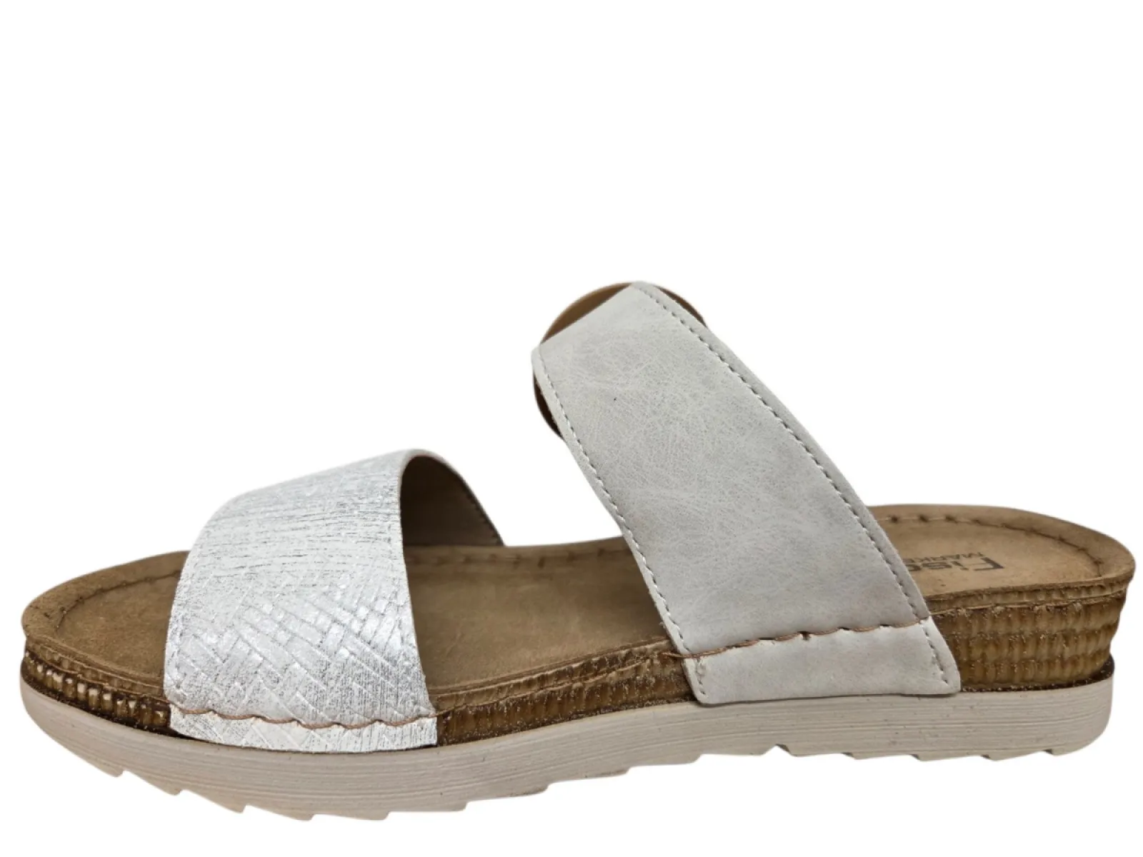 Fischer Fischer 556207 150 Slippers Zilver Print Leer Dames
