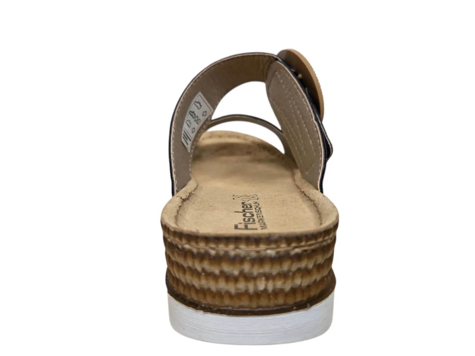 Fischer Fischer 556207 222 Slippers Zwart met Print Leer Dames