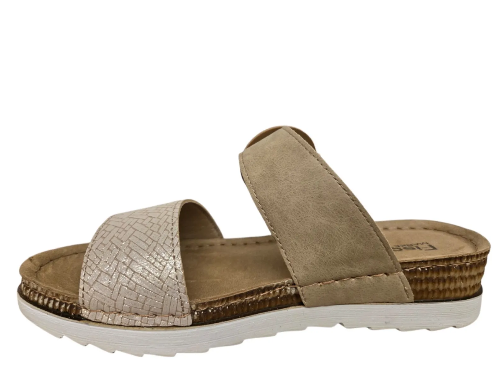Fischer Fischer 556207 733 slippers Licht Bruin Print Leer Dames