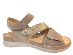 Hartjes Hartjes 132.1135/34 26.40 Sandalen Beige Suede Dames Breedtemaat G