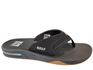 Reef Reef Fanning Black Silver Teenslippers Zwart/Zilver Synthetisch Heren