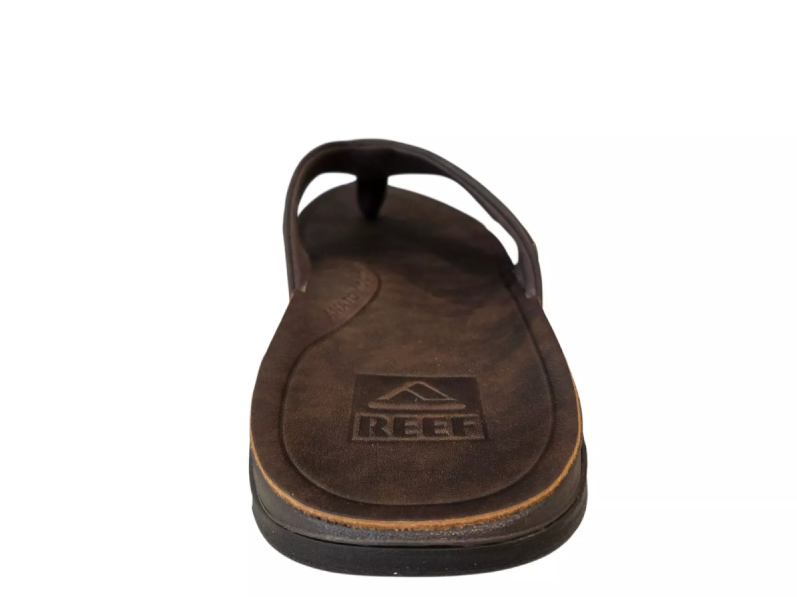 Reef Reef Leather Offshore Dark Brown Teenslippers Donker Bruin Leer Heren