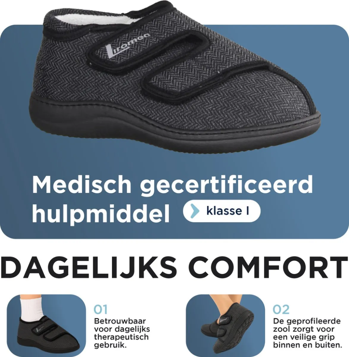 Liromed Liromed Kampen Zand 476-1004 Medische Verbandpantoffels Beige Bamboe-textiel Uniseks Breedtemaat L Zorgvergoeding Mogelijk