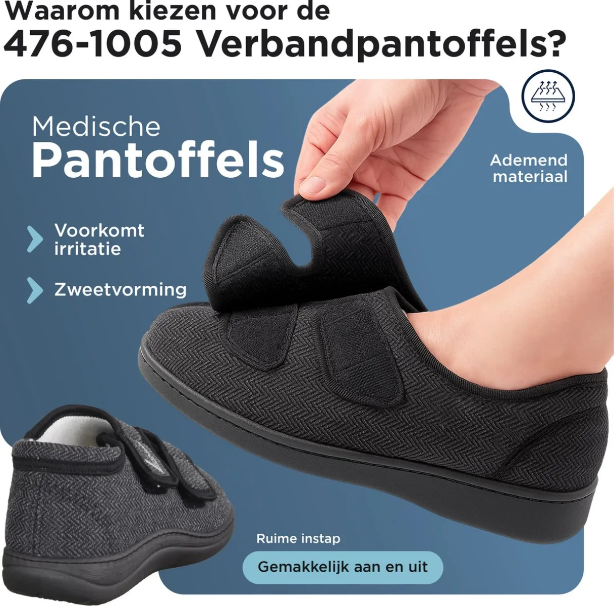 Liromed Liromed Kampen Zand 476-1004 Medische Verbandpantoffels Beige Bamboe-textiel Uniseks Breedtemaat L Zorgvergoeding Mogelijk