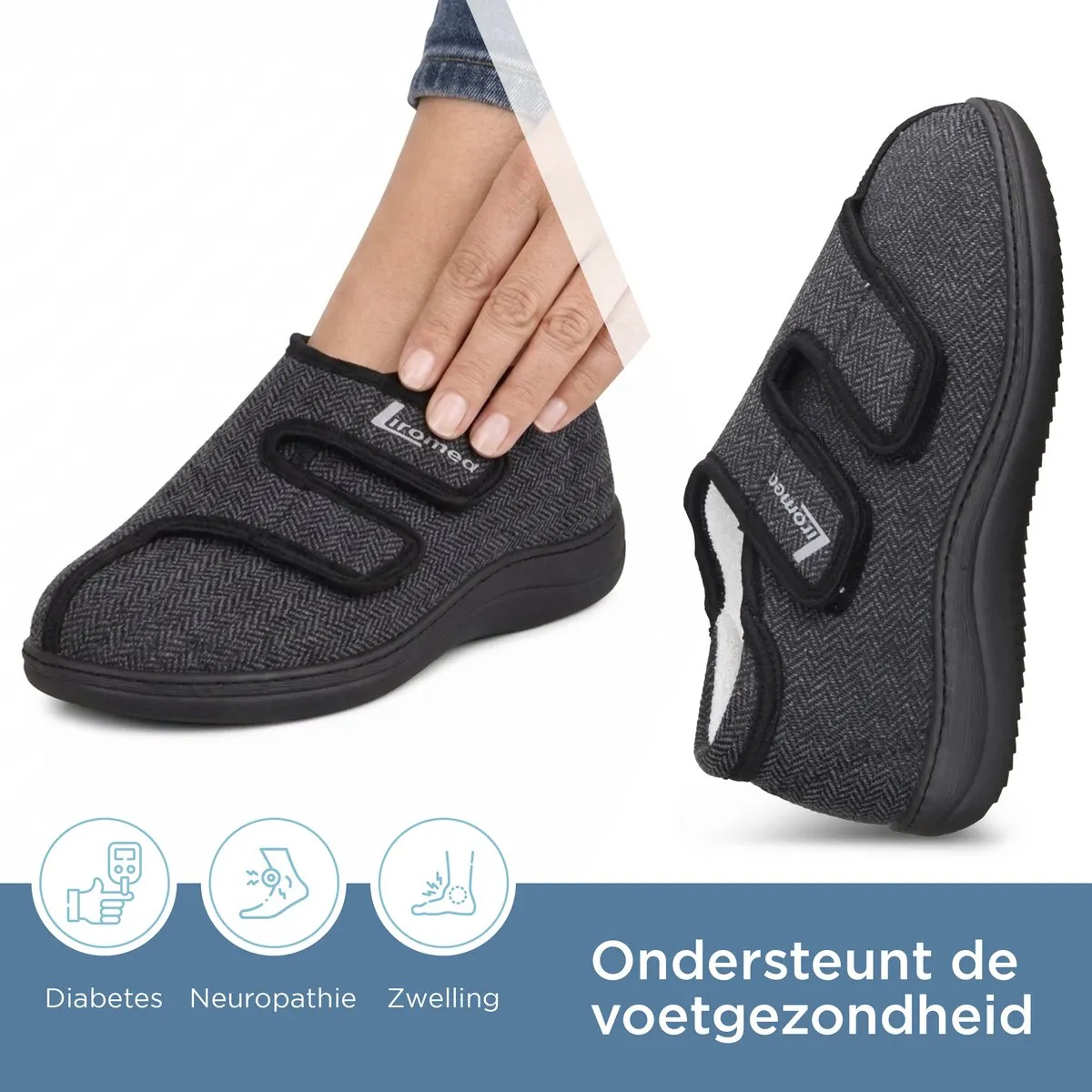 Liromed Liromed Kampen Zand 476-1004 Medische Verbandpantoffels Beige Bamboe-textiel Uniseks Breedtemaat L Zorgvergoeding Mogelijk