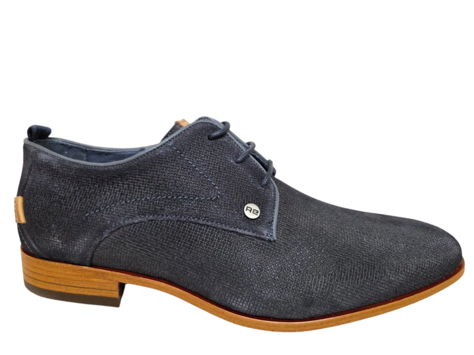Rehab Rehab Greg Wall Suede 8100 Nette Veterschoenen Donker Blauw Suede Heren