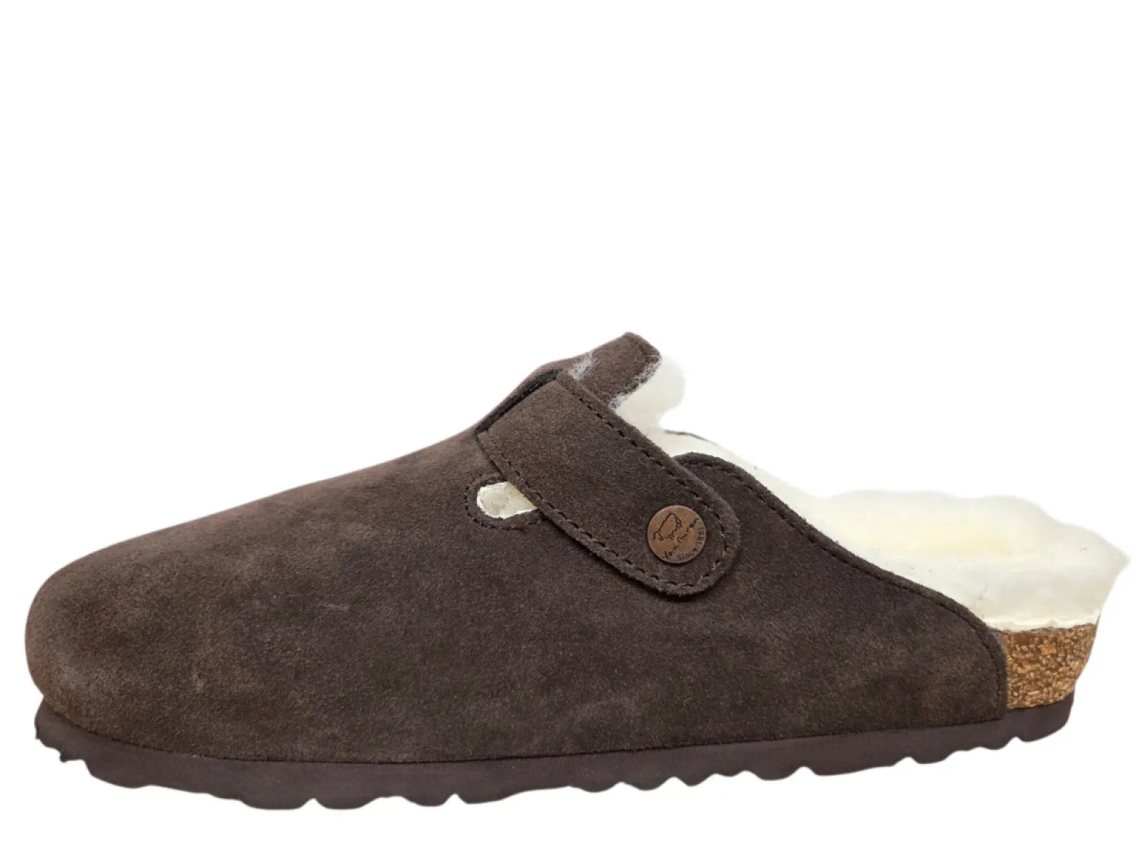 van Buren van Buren Clog Mika Pantoffels Suede Bruin Uniseks