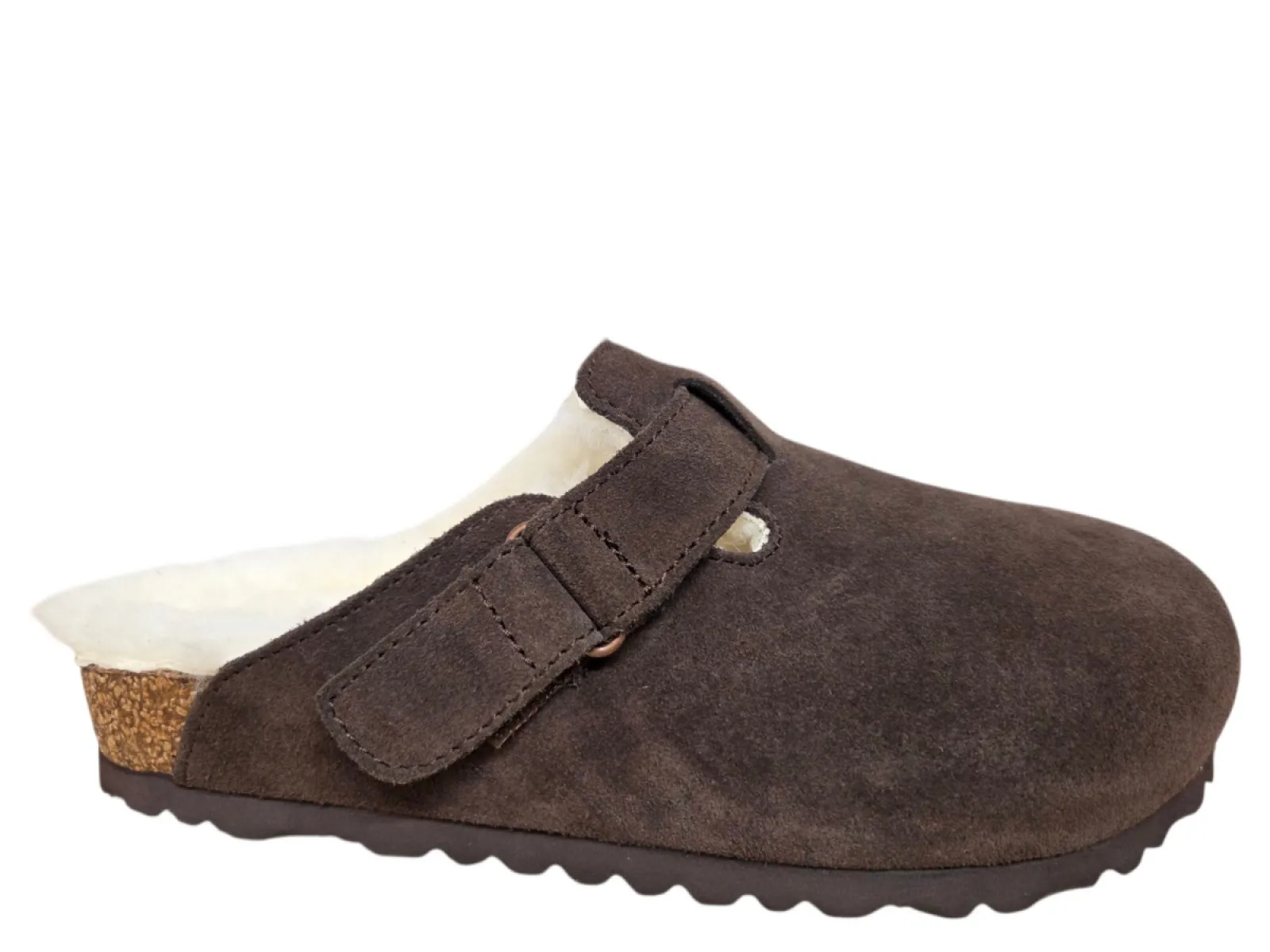 van Buren van Buren Clog Mika Pantoffels Suede Bruin Uniseks