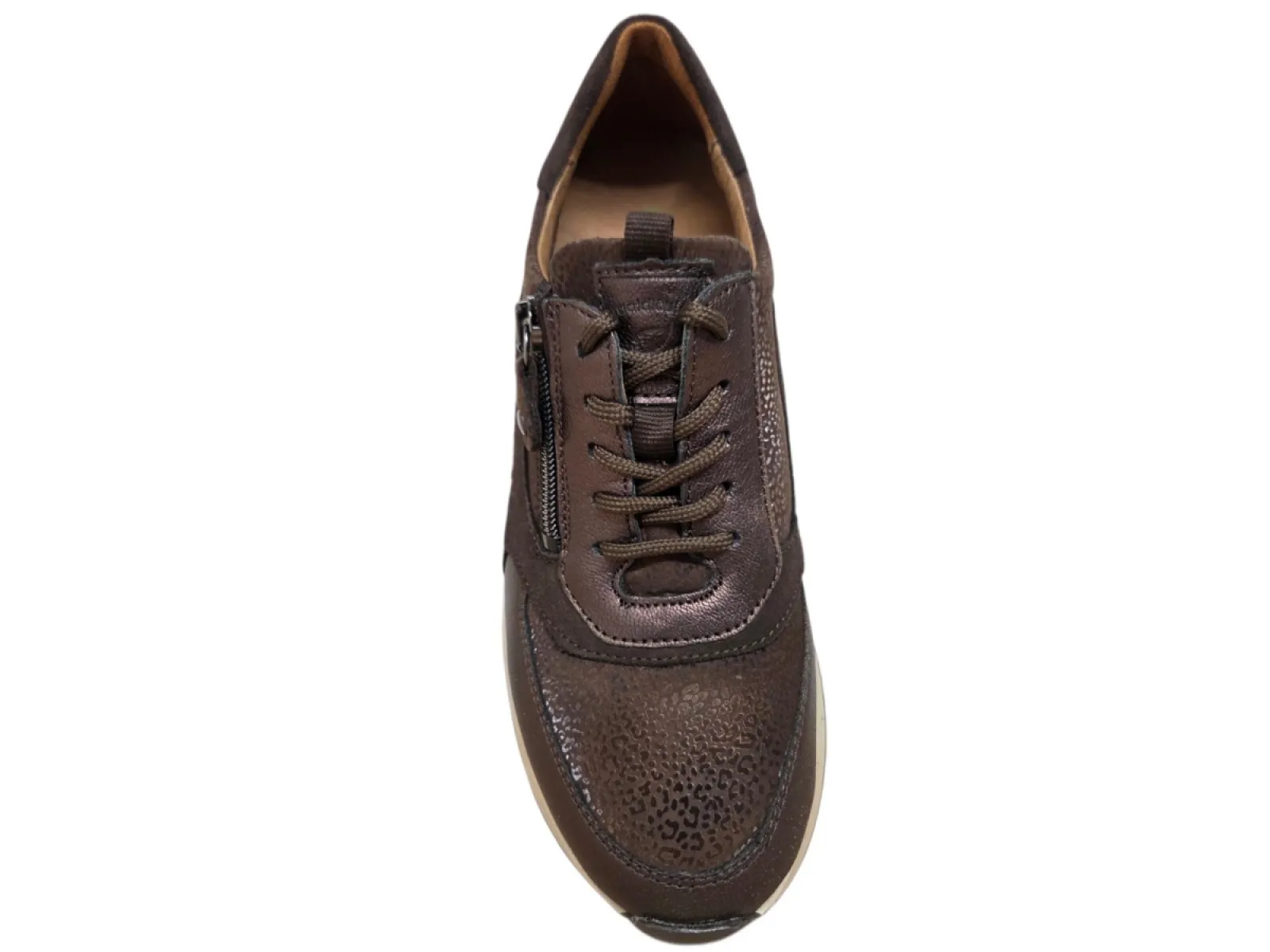 Waldlaufer Waldlaufer 752004 411 192 Vicky Sneakers Bruin Leer en Suede Dames