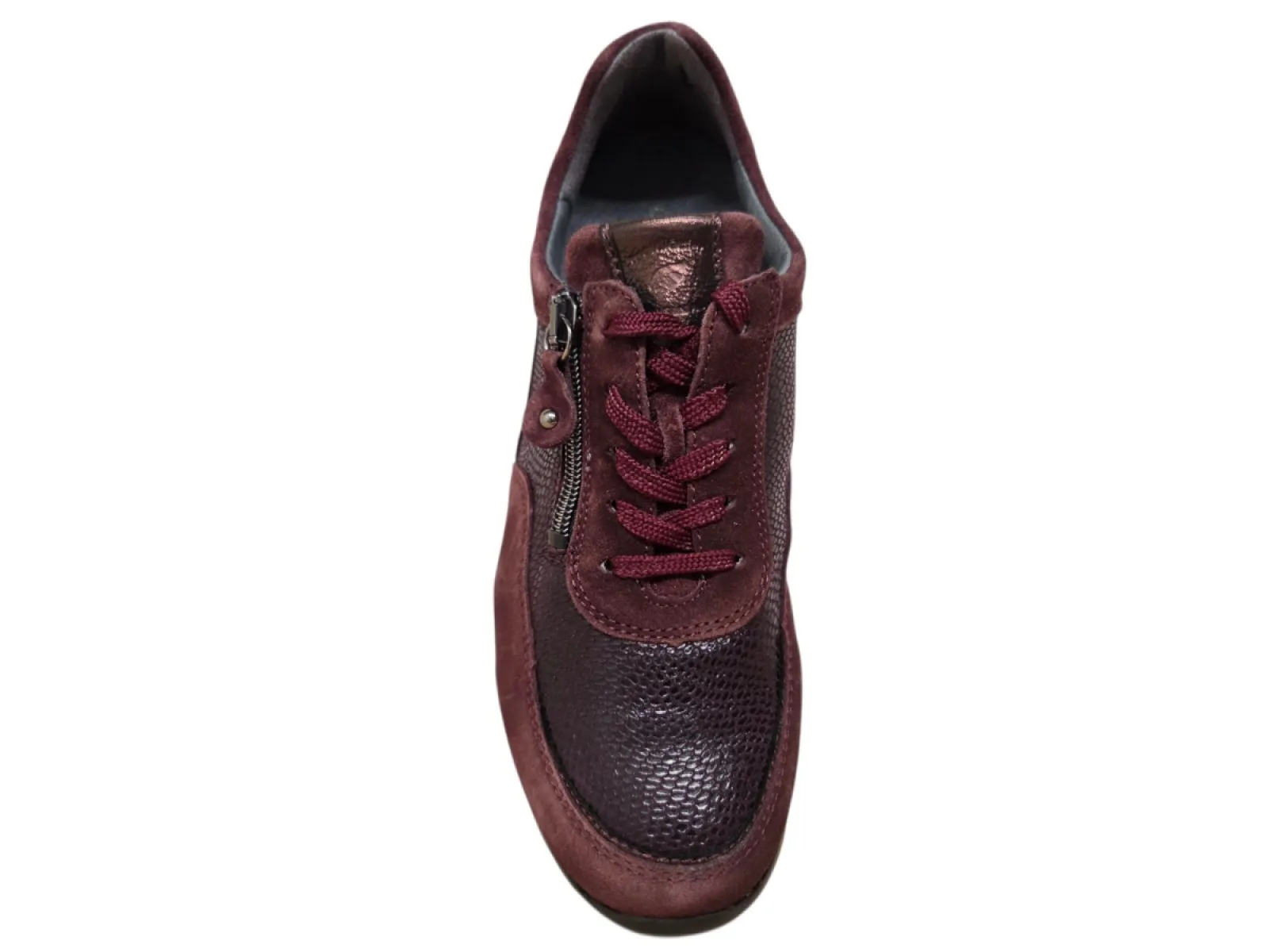 Waldlaufer Waldlaufer 923019 409 020 Sneakers Bordeaux Rood Suede en Leer Dames Breedtemaat H