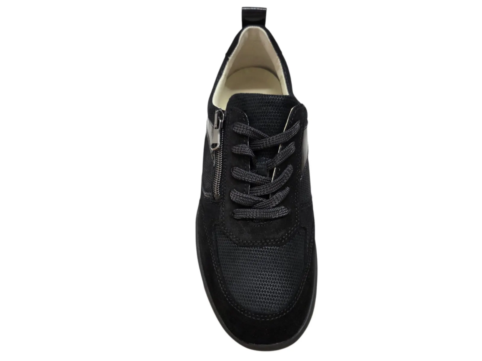 Waldlaufer Waldlaufer Kaela 698008 403 001 Sneakers Zwart Suede en Leer Dames Breedtemaat K