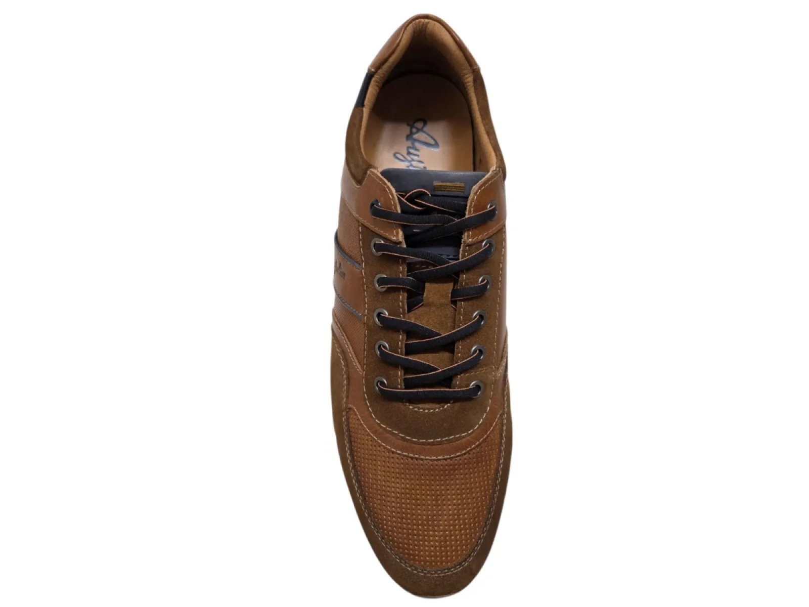 Australian Australian Niagara Leather DF6 Cognac Blue Sneakers Cognac Blauw Leer en Suede Heren