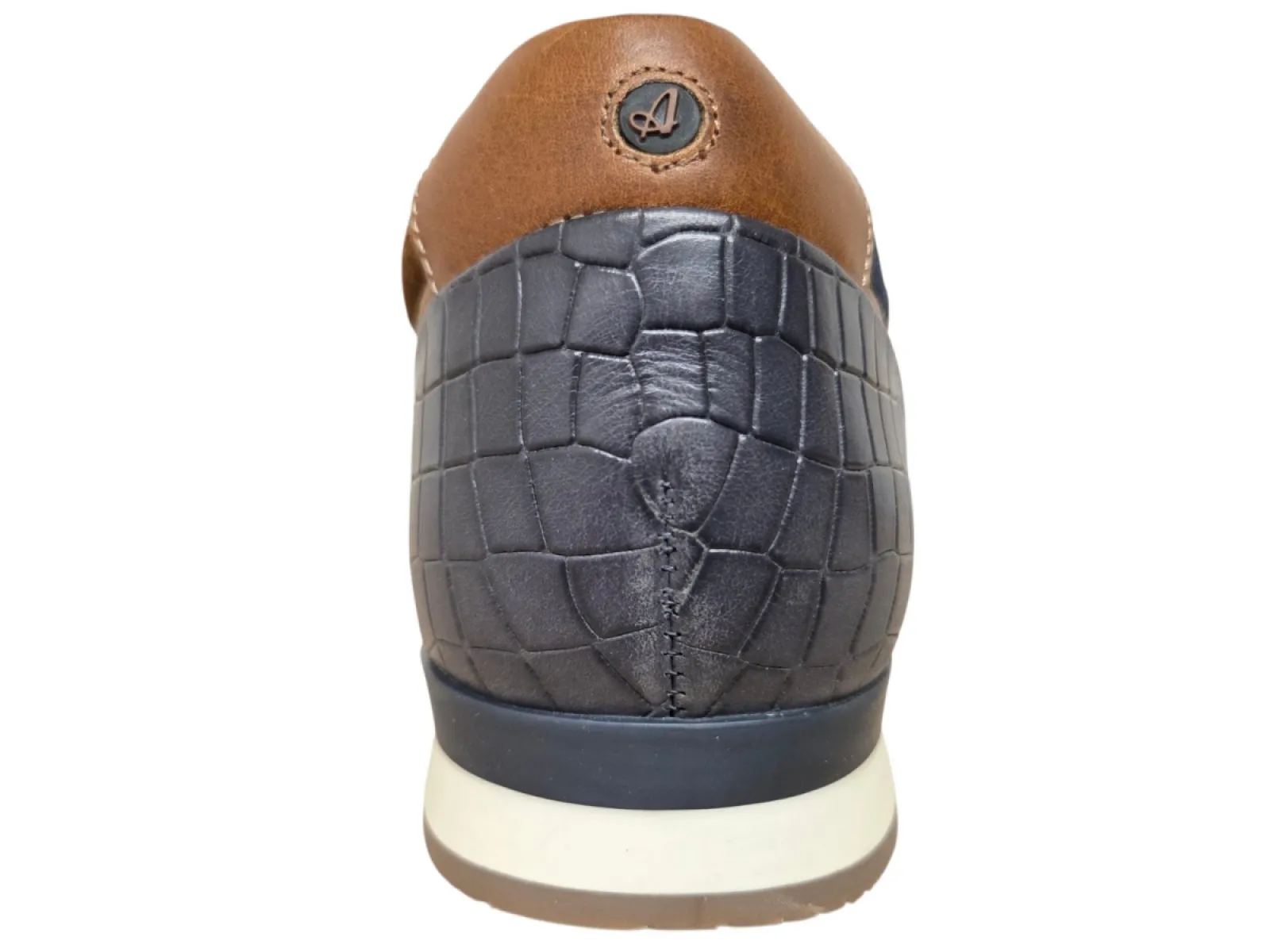 Australian Australian Niagara Leather DF6 Cognac Blue Sneakers Cognac Blauw Leer en Suede Heren