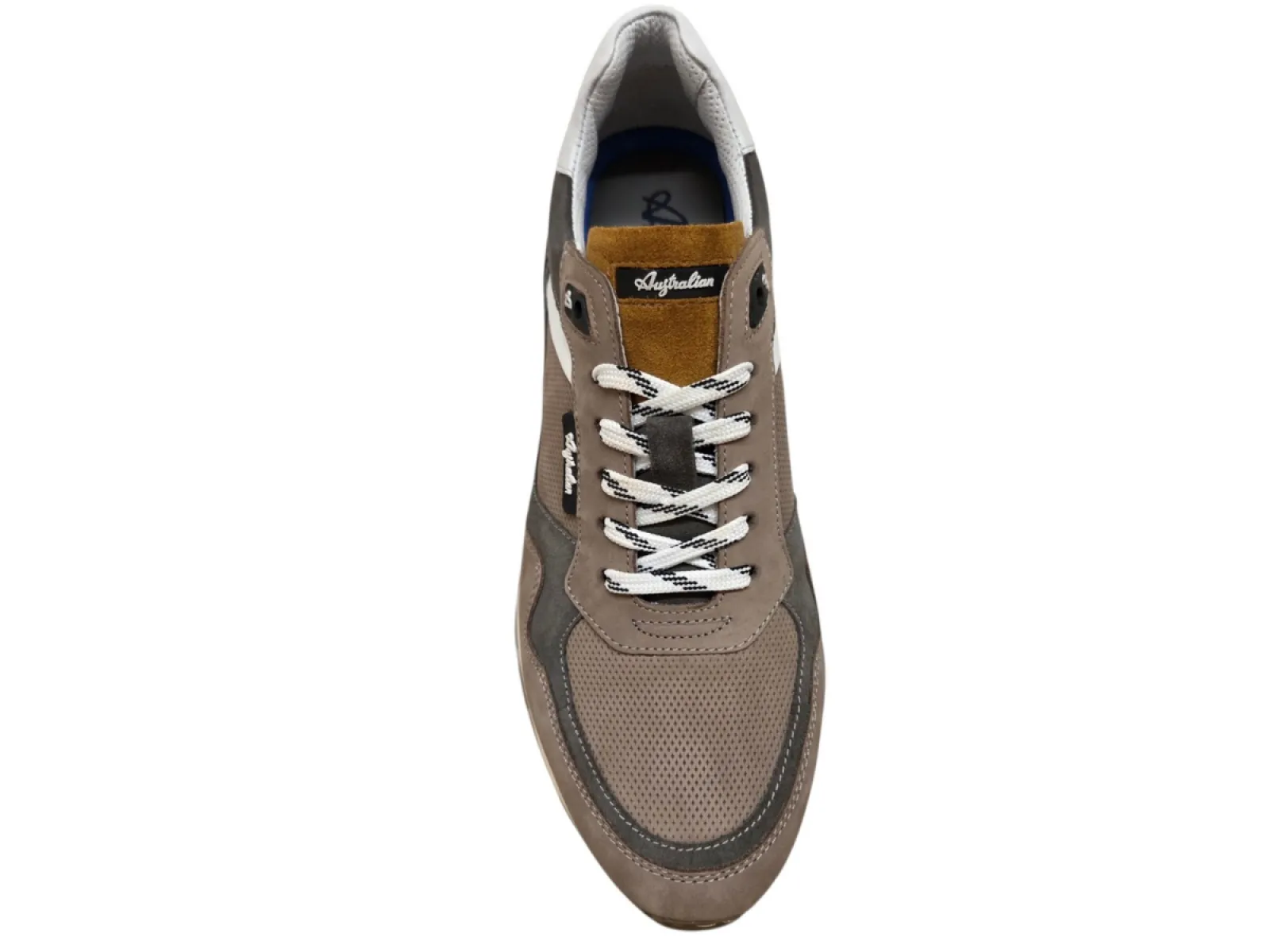 Australian Australian Novecento K10 grey cognac white Sneakers Grijs Nubuck Heren