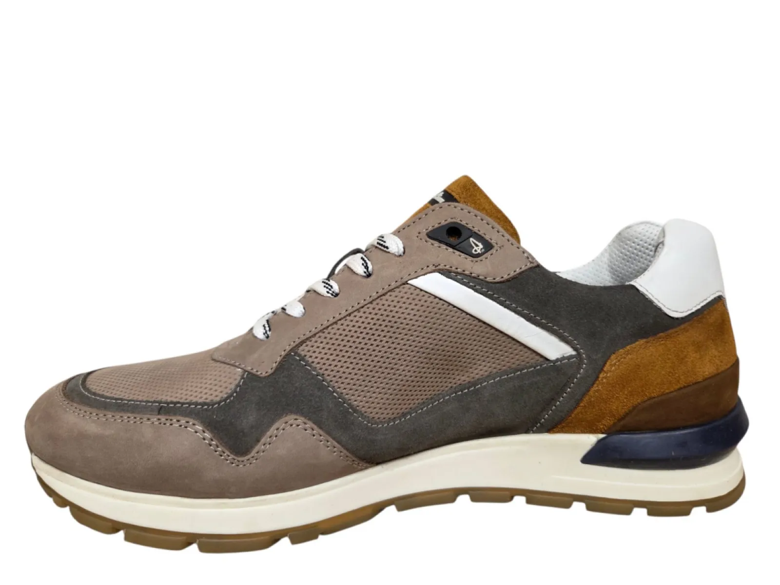 Australian Australian Novecento K10 grey cognac white Sneakers Grijs Nubuck Heren