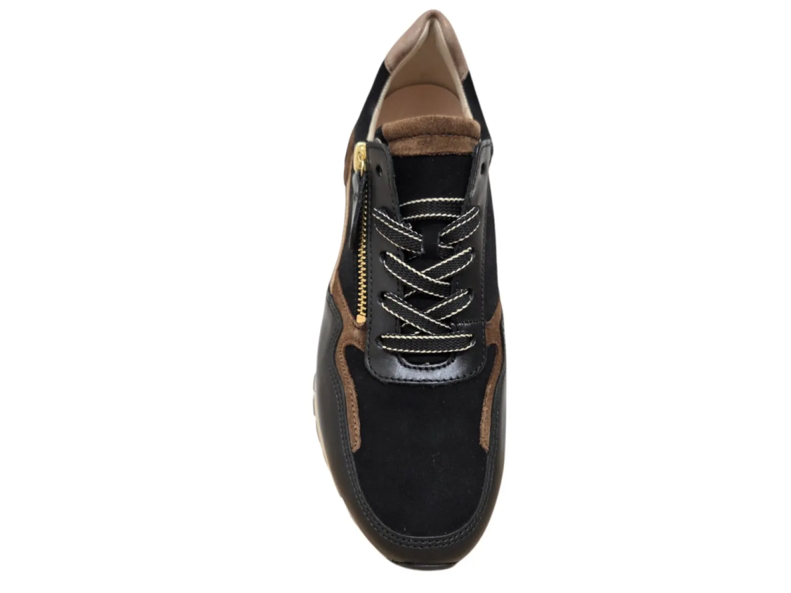 Gabor Gabor 6029.01.002 Sneakers Zwart Met Bruin Leer en Suede Dames