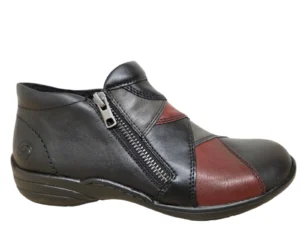 Remonte Remonte R7674-02 Enkellaarsjes Zwart met Rood Leer Dames