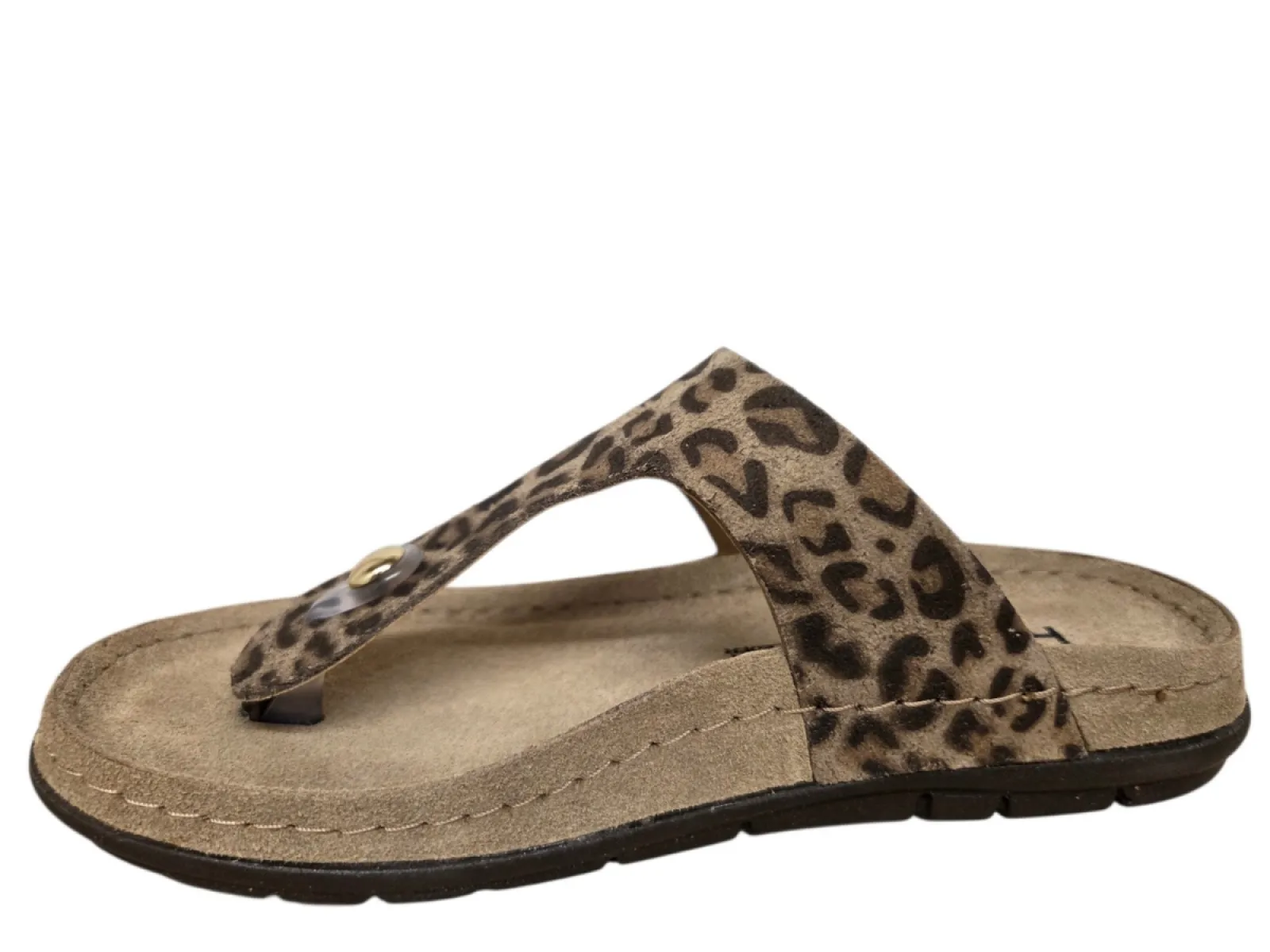 Rohde Rohde 5891 18 Teenslippers Bruin Panterprint Suede Dames
