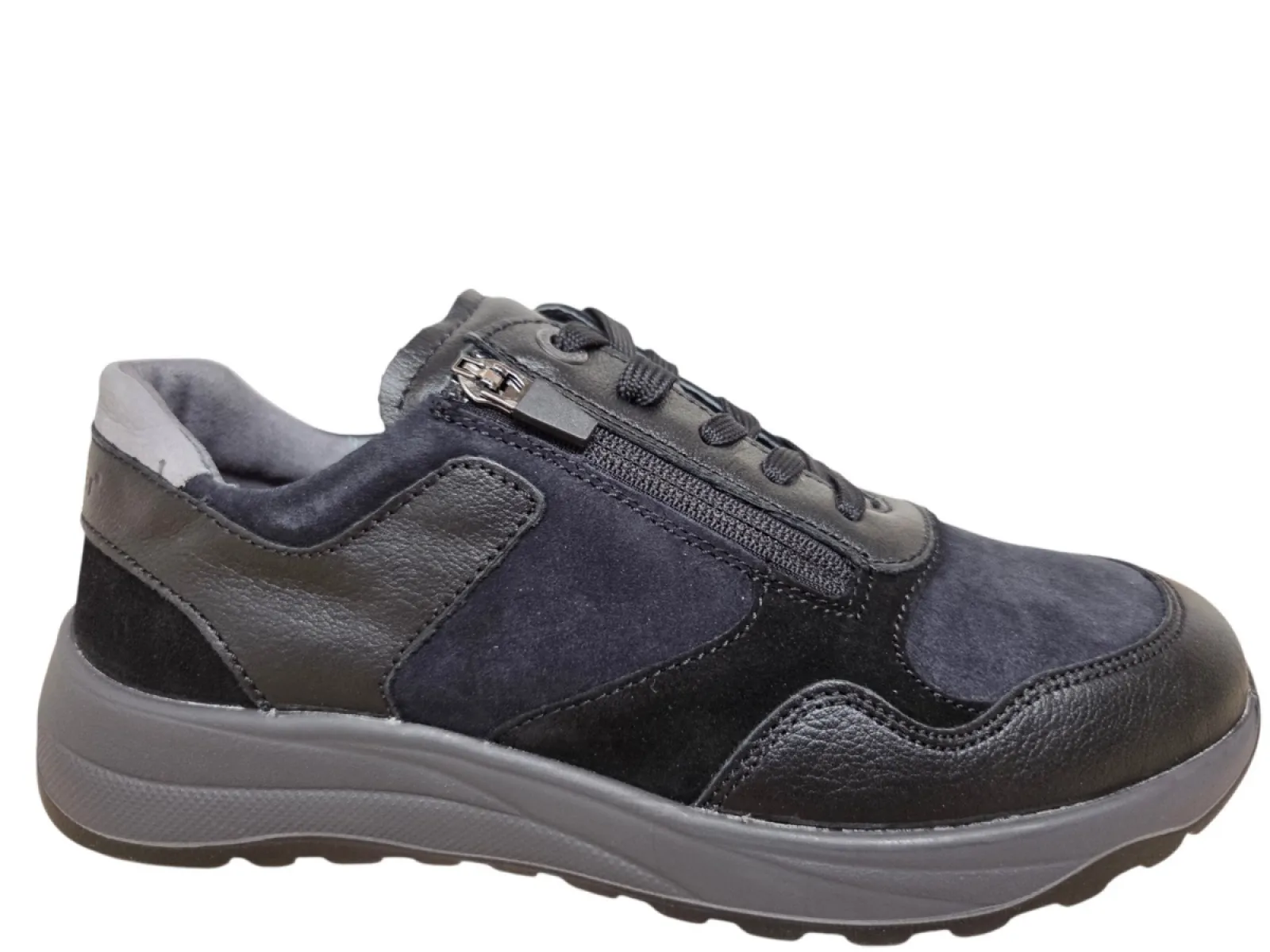Waldlaufer Waldlaufer 662001 501 954 John Sneakers Zwart Leer en Suede Heren