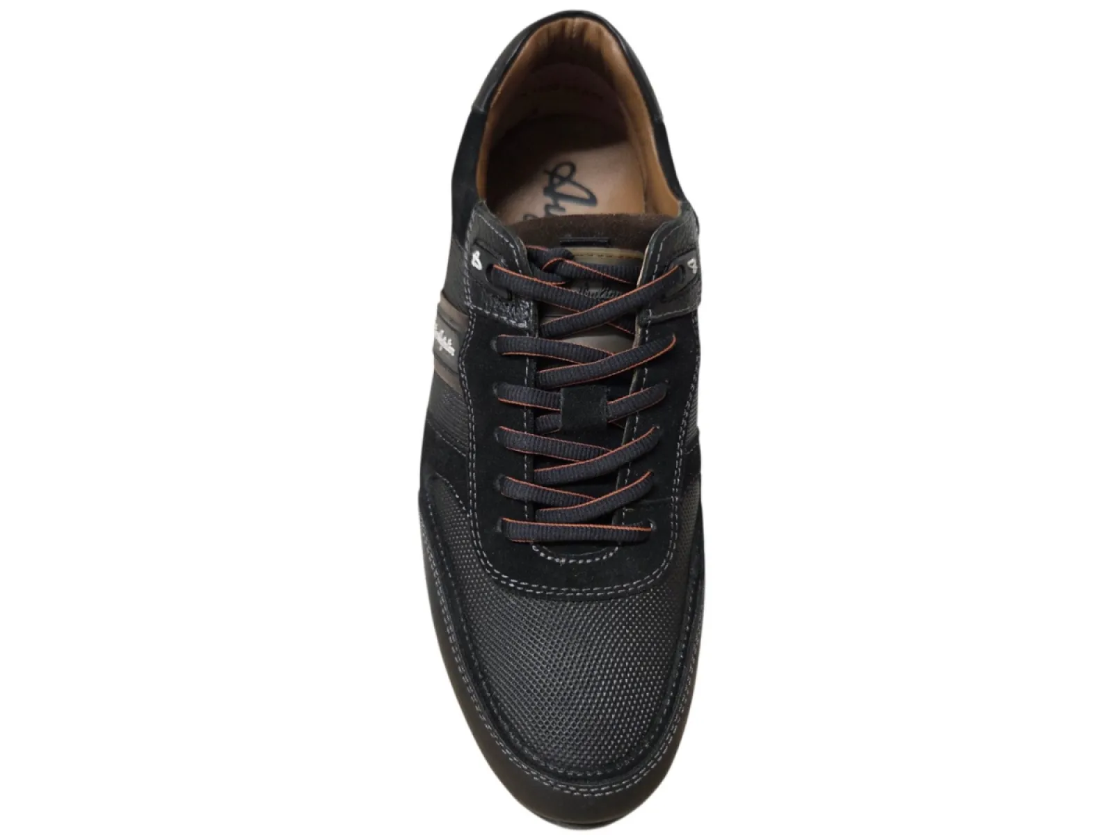 Australian Australian Filmon A08 Black Cognac Sneakers Zwart Leer en Suede Heren