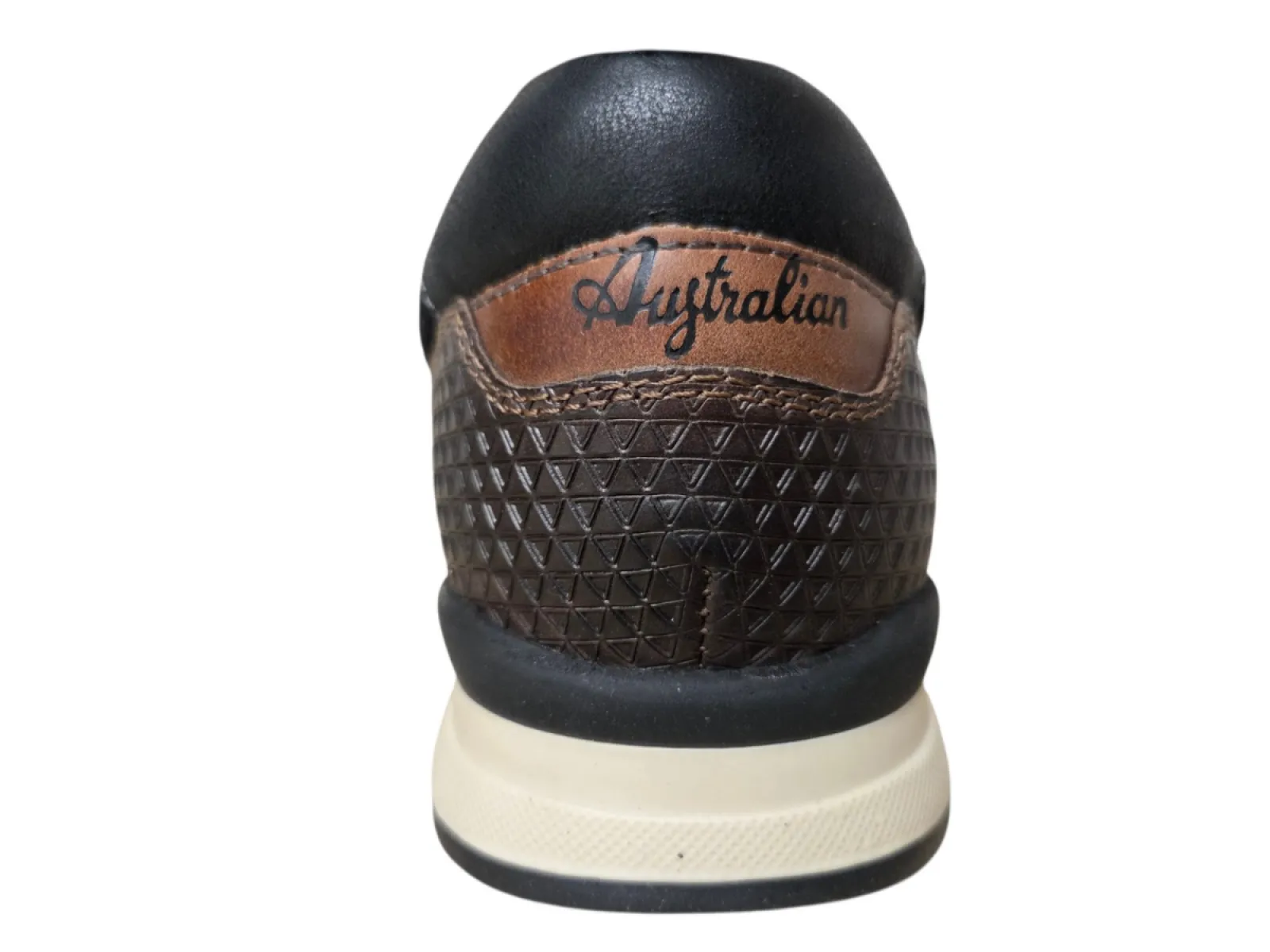 Australian Australian Filmon A08 Black Cognac Sneakers Zwart Leer en Suede Heren