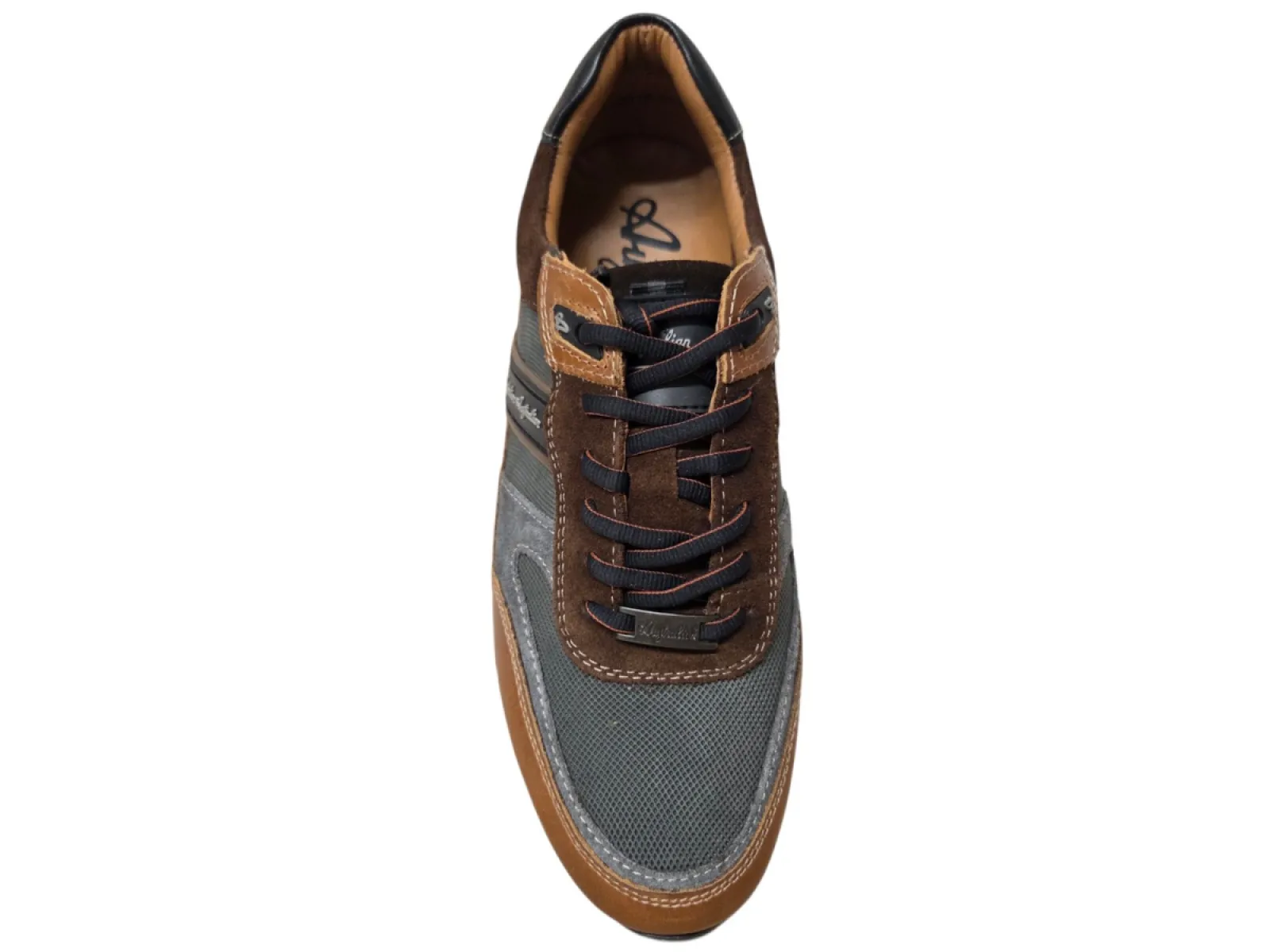 Australian Australian Filmon PKK Grey Brown Black Sneakers Grijs Bruin Zwart Leer en Suede Heren