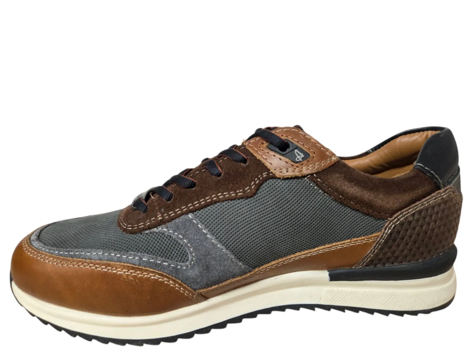 Australian Australian Filmon PKK Grey Brown Black Sneakers Grijs Bruin Zwart Leer en Suede Heren