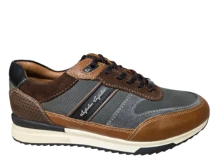Australian Australian Filmon PKK Grey Brown Black Sneakers Grijs Bruin Zwart Leer en Suede Heren