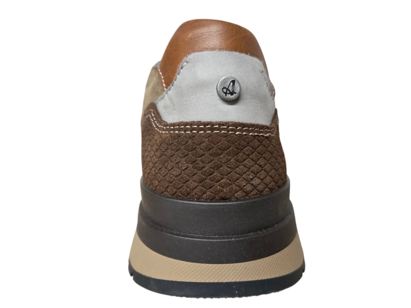 Australian Australian Sparrow L72 Taupe Brown Grey Sneakers Grijs Bruin Leer Combi Heren