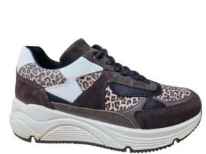 Bridge Bridge 26257849 Dark Brown Sneakers Bruin Tijgerprint Leer DAmes